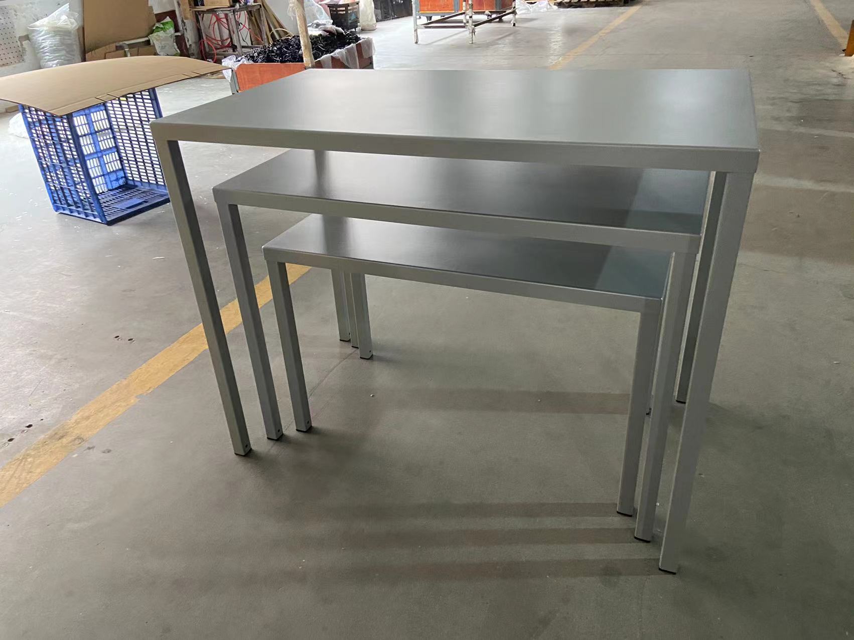 Custom nesting table set side view