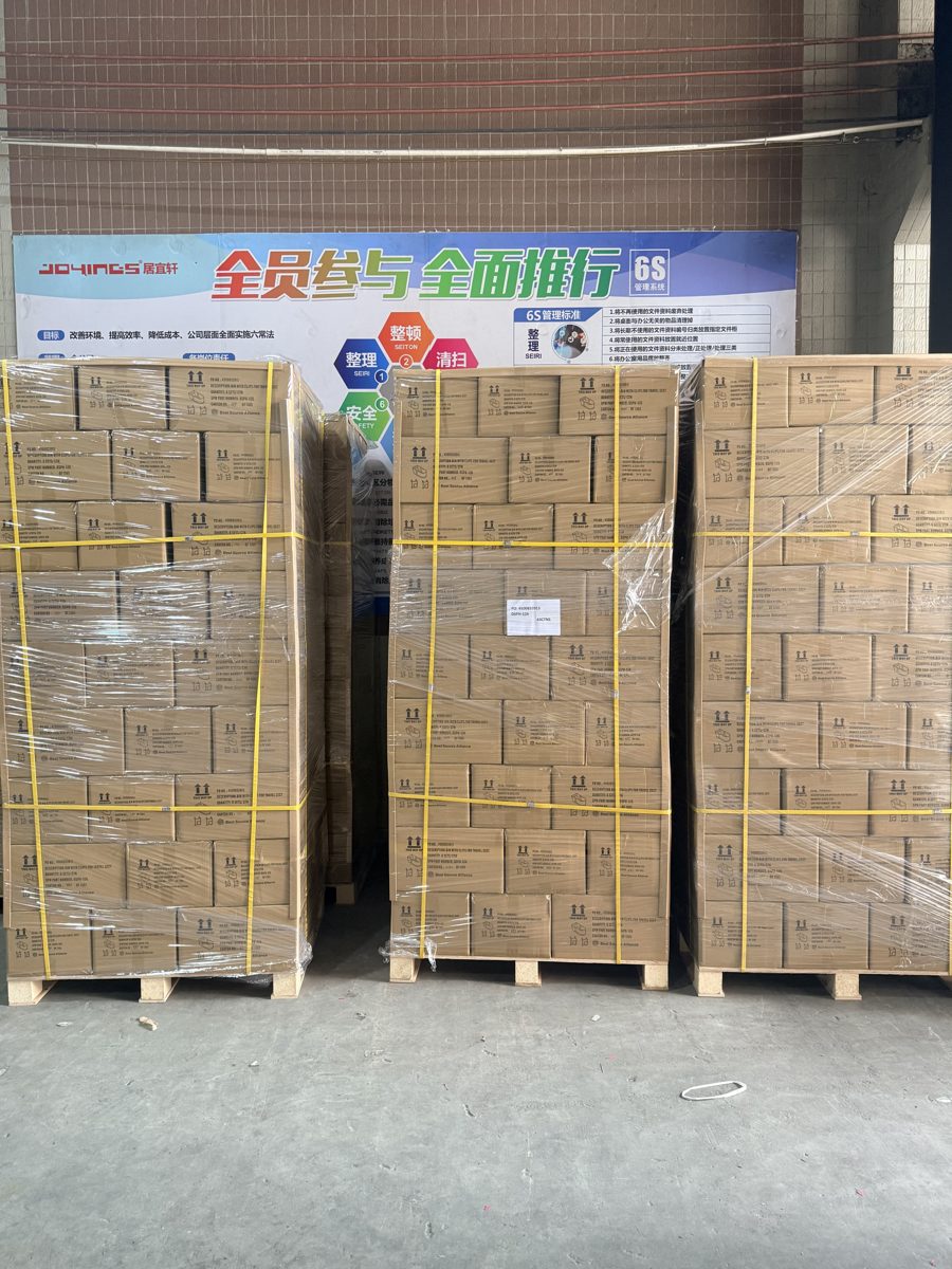 Palletized cartons prepared before mixed-container loading