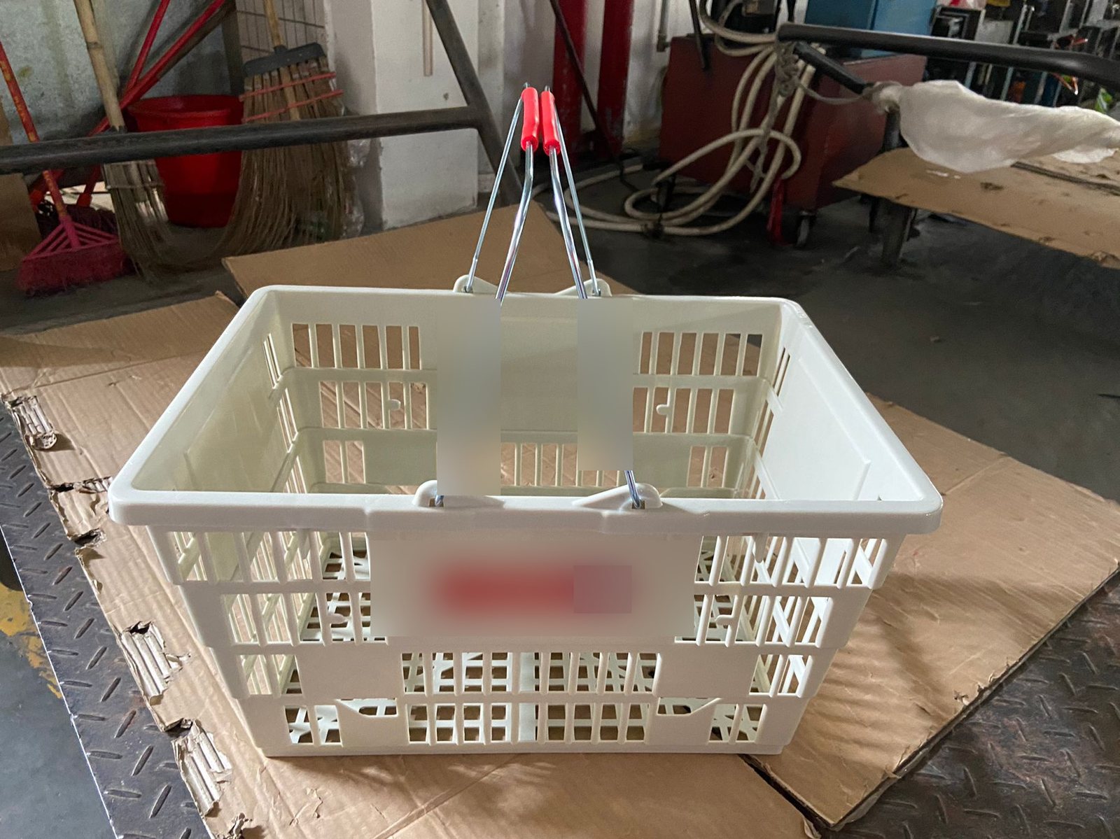Classic shopping basket prepared for store use
