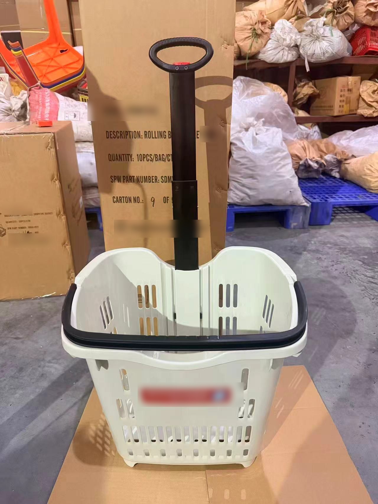 Rolling shopping basket