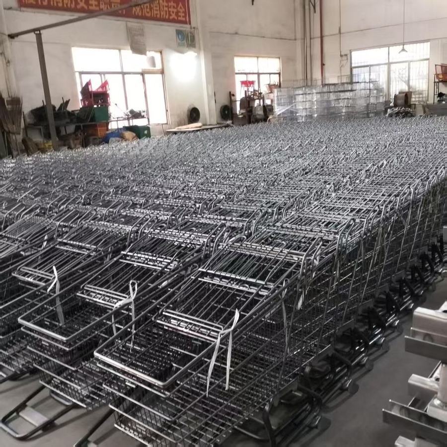 Shopping cart metal frame before coating