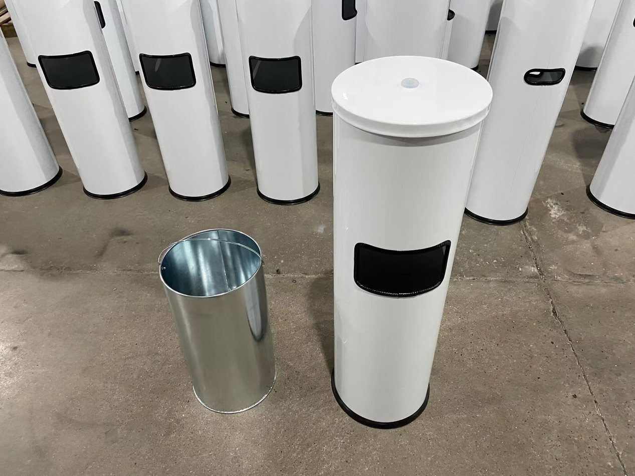 Custom metal trash bin for store use