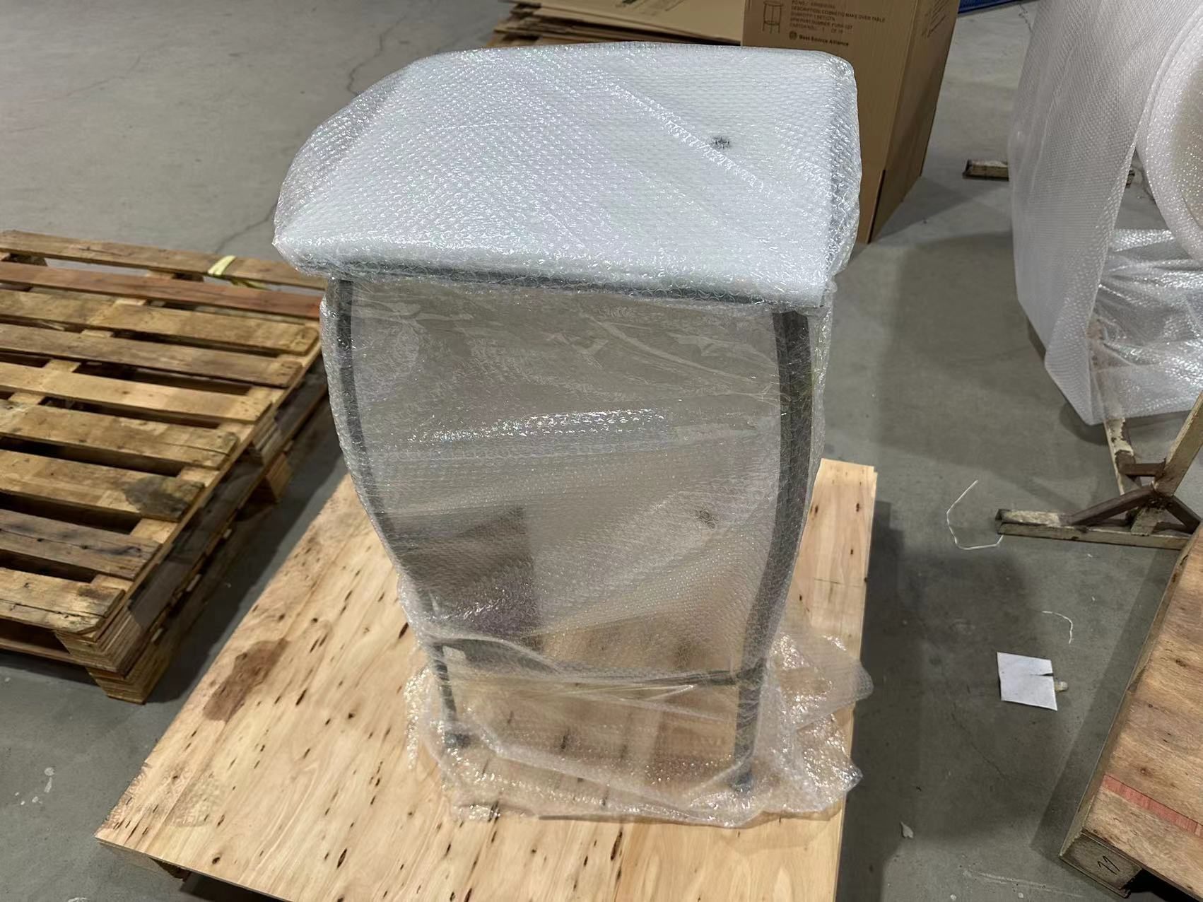 Packed custom fixture detail before shipment